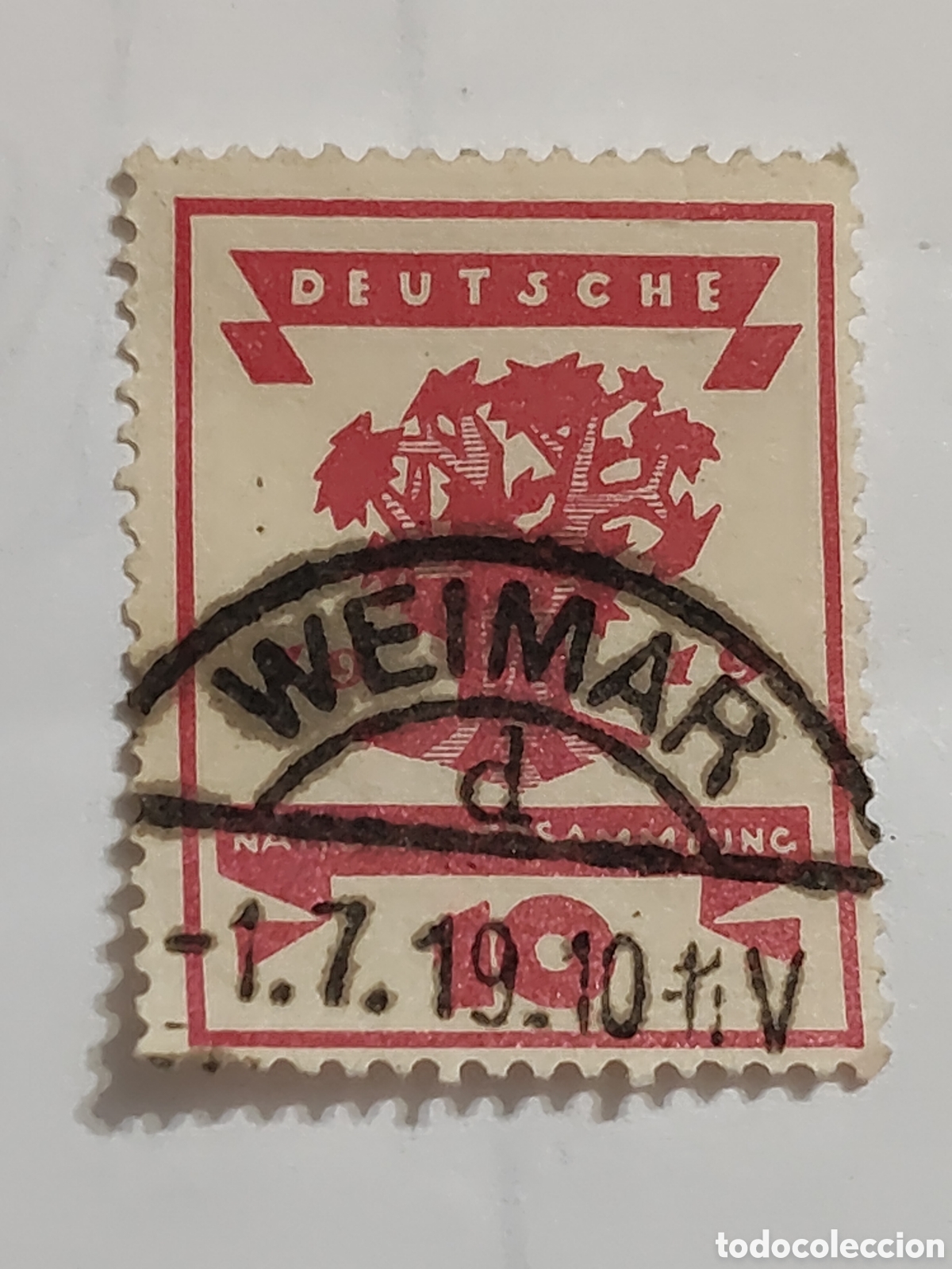 Sellos: Sello Aleman conmemora asamblea nacional alemana en Weimar tras la 1&ordf; G.M.1919 o 1920 usado