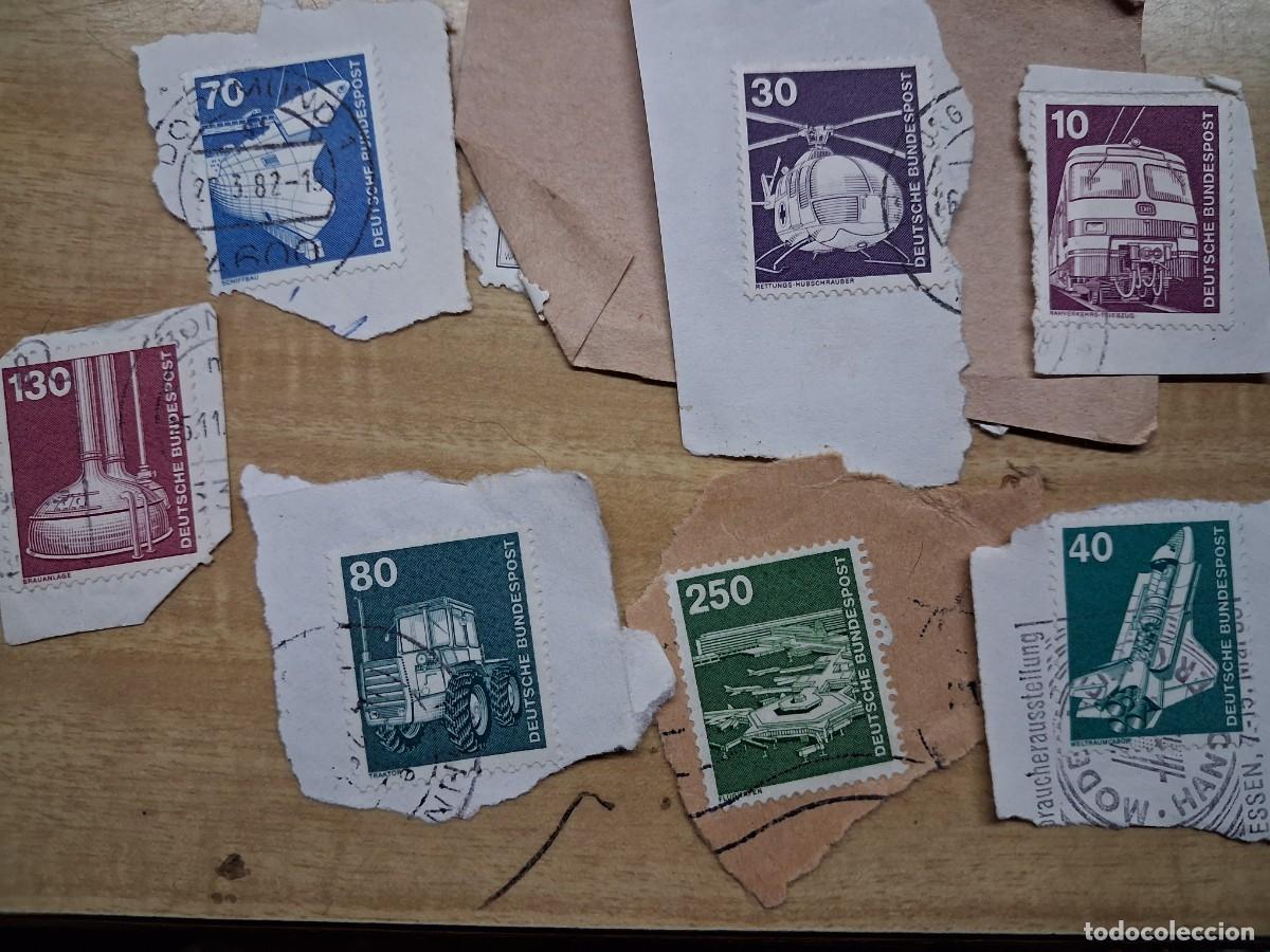 Sellos: Lote siete sellos deutsche bundespost - 10 + 30 + 40 + 70 + 80 + 130 + 250