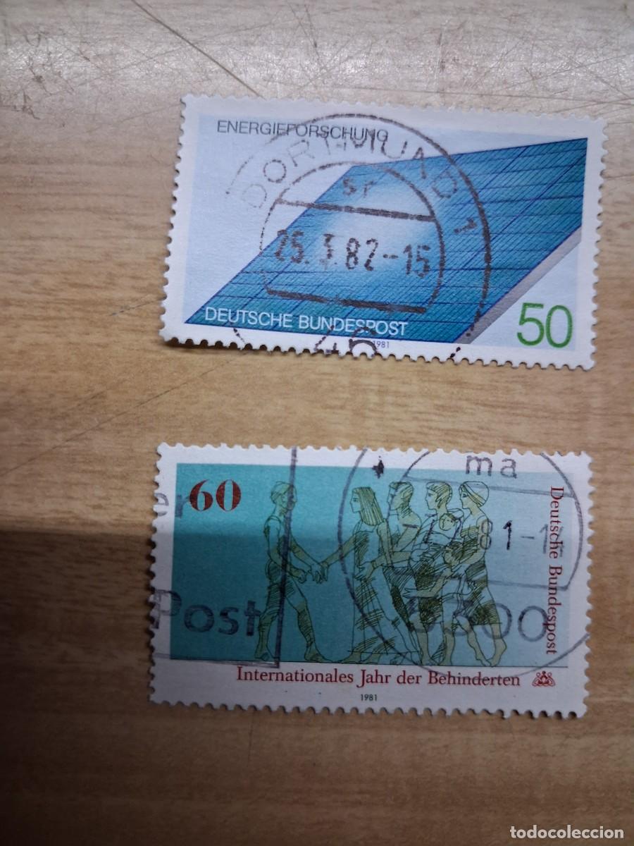 Sellos: Lote dos sellos deutsche bundespost 60 Jahr Behinderten + 50 - matasellos 2015