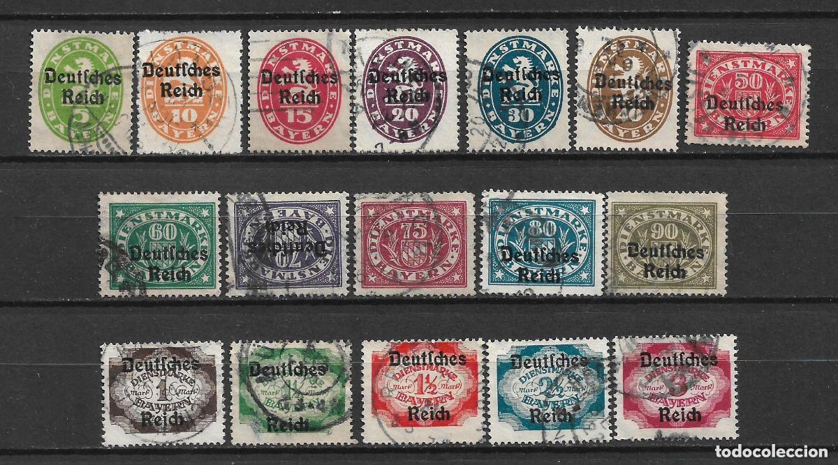 Sellos: alemania dienstmarken 1920 michel 34/50 usado 40&euro; - 12/24