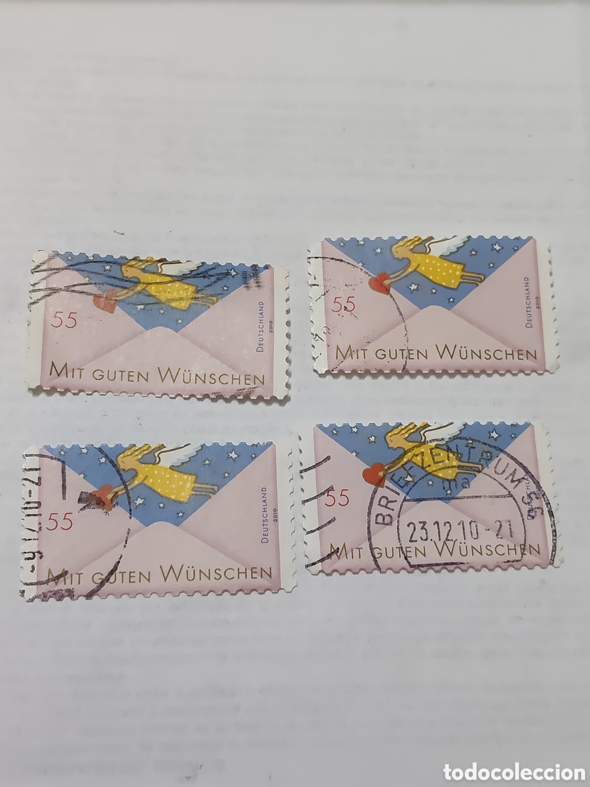 Sellos: 4 Sellos de Alemania Federal &Aacute;ngel con coraz&oacute;n 2010