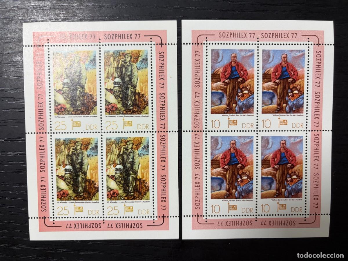 Sellos: ALEMANIA DDR, 1977. YVERT 43/44. SOZPHILEX-77. NUEVO. SIN FIJASELLOS