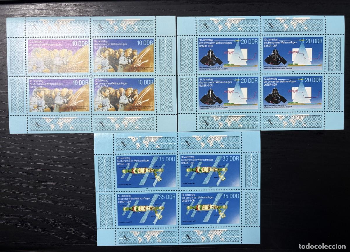 Sellos: ALEMANIA DDR, 1988. YVERT 2780/83. 10&ordm; ANIV. VUELO ESPACIAL CONJUNTO URSS-RDA SOYUZ 31. NUEVOS. SIN