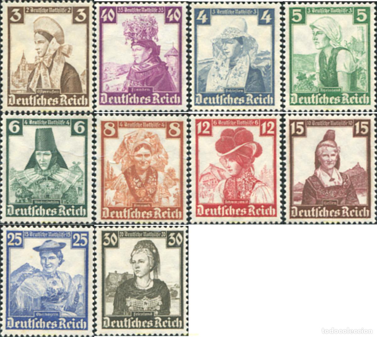 Sellos: 616057 HINGED ALEMANIA 1935 TRAJES TIPICOS