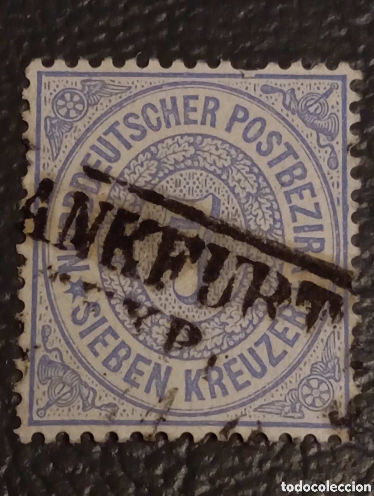 Sellos: Sello Alemania 1869 - Norddeutscher Postbezirk - 7 Kreuzer Azul - Michel 22 / Scott 22