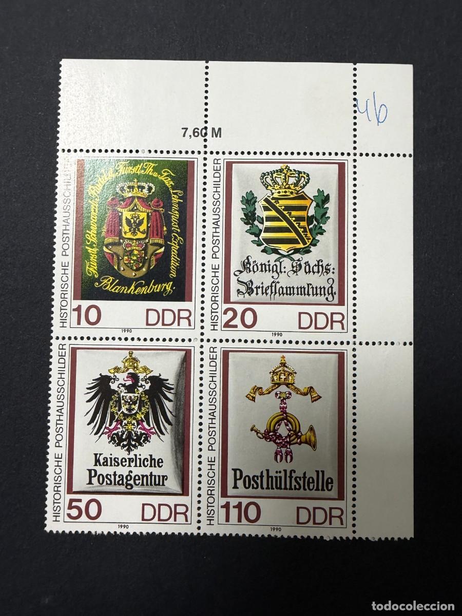 Sellos: ALEMANIA DDR, 1990. YVERT 2910/13. ESCUDOS POSTALES. NUEVO. SIN FIJASELLOS