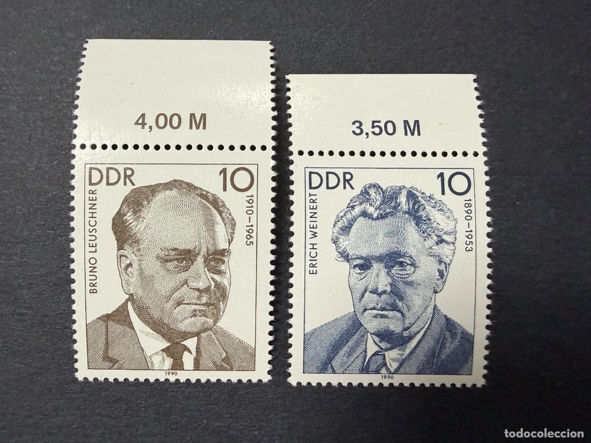 Sellos: ALEMANIA DDR, 1990. YVERT 2904/05. PERSONALIDADES MOVIMIENTO OBRERO. NUEVOS. SIN FIJASELLOS