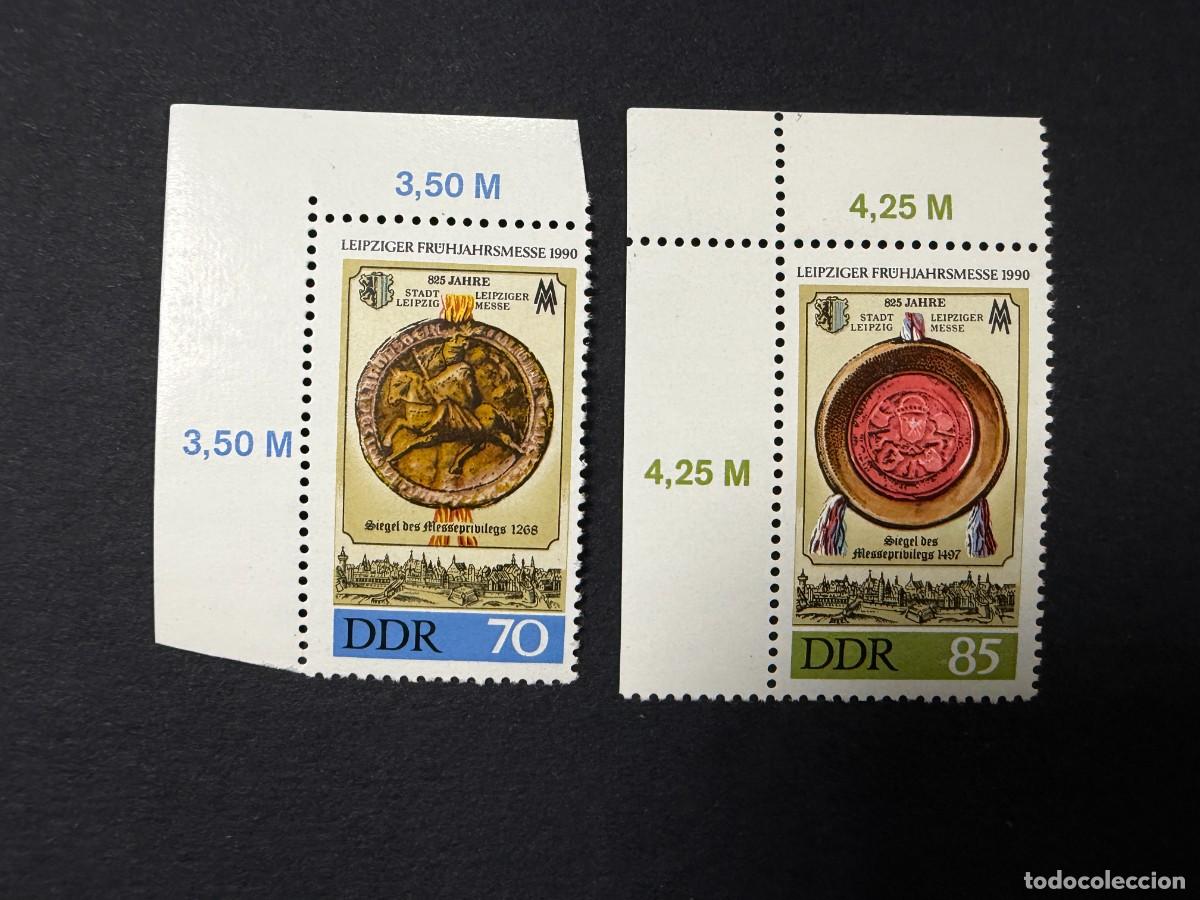 Sellos: ALEMANIA DDR, 1990. YVERT 2920/21. FERIA DE LEPIPZIG. SERIE COMPLETA. NUEVOS. SIN FIJASELLOS
