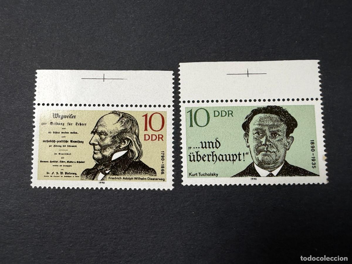 Sellos: ALEMANIA DDR,1990. YVERT 2929/30. PERSONAJES CELEBRES. SERIE COMPLETA. NUEVOS. SIN FIJASELLOS