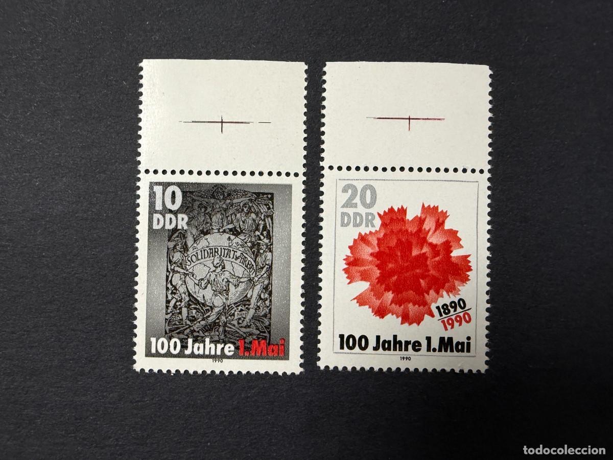 Sellos: ALEMANIA DDR, 1990. YVERT 2931/32. CENT. 1ER MAYO. SERIE COMPLETA. NUEVOS. SIN FIJASELLOS