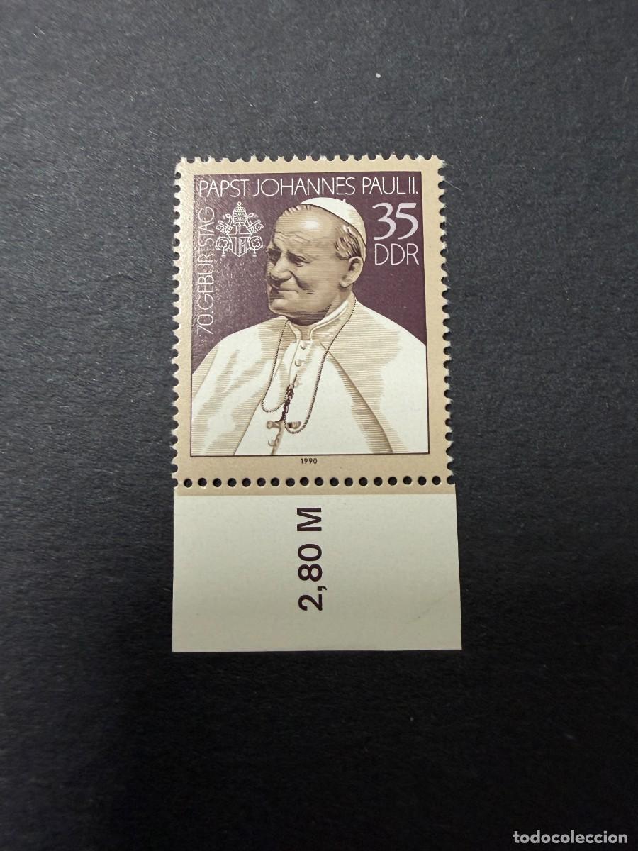 Sellos: ALEMANIA DDR, 1990. YVERT 2936. ANIV. DEL PAPA JUAN PABLO II. SERIE COMPLETA. NUEVOS. SIN FIJASELLOS