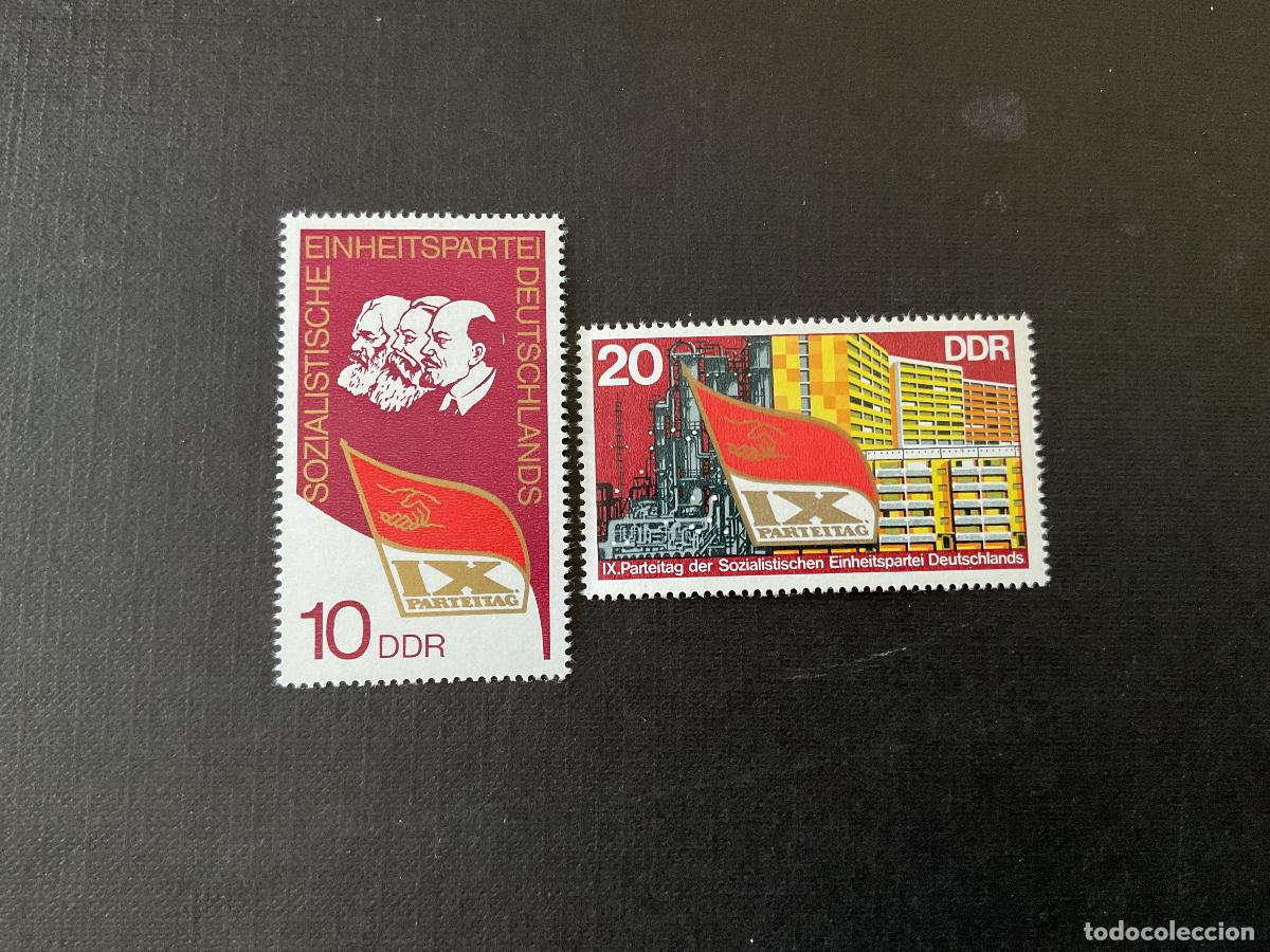 Sellos: ALEMANIA DDR N&ordm; YVERT 1801/2*** A&Ntilde;O 1976. 9&ordm; CONGRESO DEL SED, PARTIDO SOCIALISTA UNITARIO ALEMAN