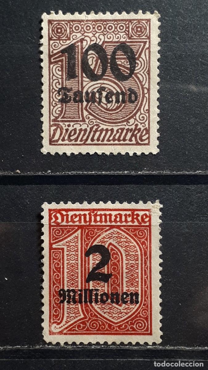 Sellos: ALEMANIA. A&Ntilde;O 1923. (*)/*. YVERT SERVICIOS 40, 46