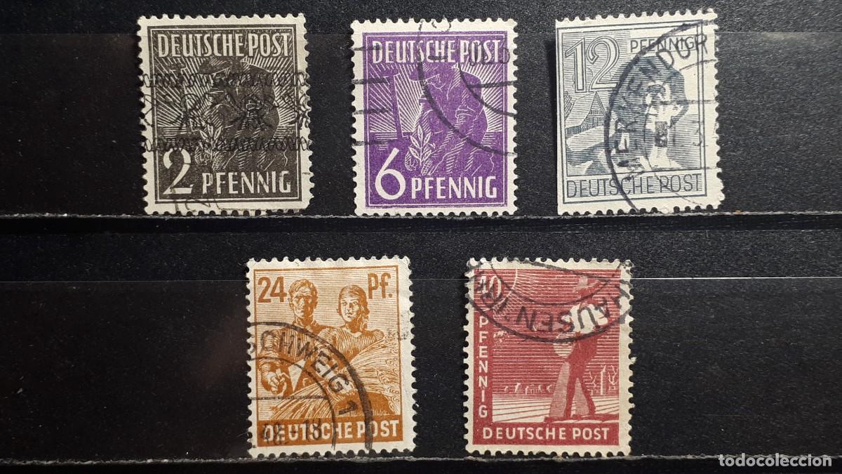 Sellos: ALEMANIA- OCUP. Int. Aliada. &deg;. A&Ntilde;O 1947. Yvert 32/3, 36 40, 43