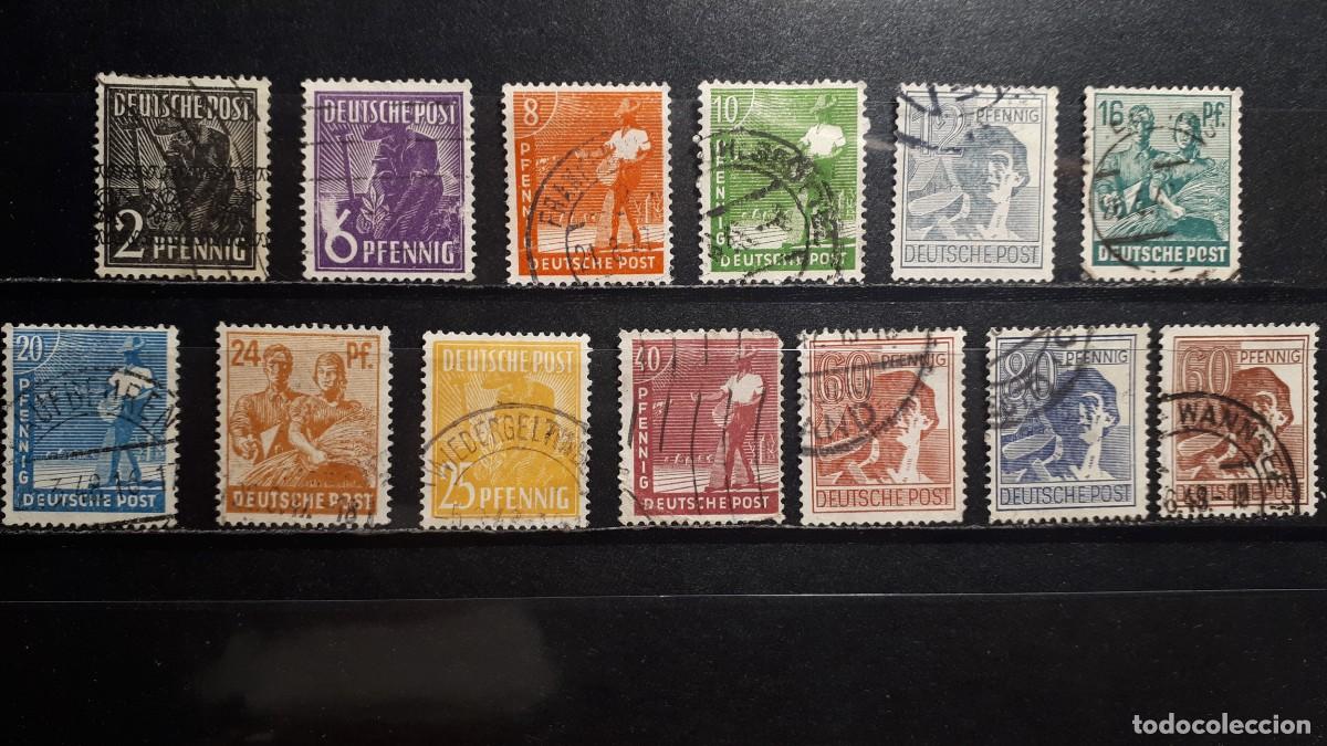 Sellos: ALEMANIA- OCUP. Int. Aliada. &deg;. A&Ntilde;O 1947. Yvert 32/6, 38/41, 43, 45/7.