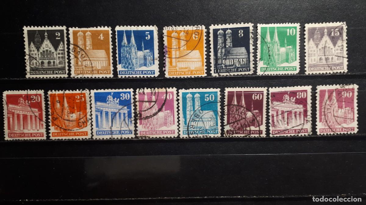 Sellos: ALEMANIA- Bizona. &deg;. A&Ntilde;O 1948. Yvert 41/3, 45/6, 48, 50/2, 55/6, 58, 60, 61, 62 ,64.