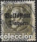 Sellos: ALEMANIA-BAVIERA-SELLO A&Ntilde;O 1919/1920-SOBRECARGADOS-USADO-DENTADO 14 x 14&frac12; & 11&frac12;