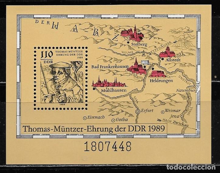 Sellos: ALEMANIA 1989, HOJA BLOQUE Ivert 96 - THOMAS MUNTZER. MNH.