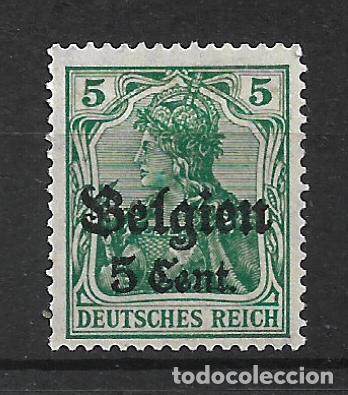 Sellos: alemania belgica 1916 michel 12 * mh - 12/38