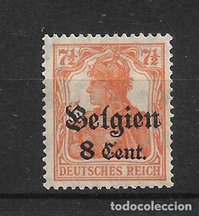 Sellos: alemania belgica 1916 michel 13 a * mh - 12/38