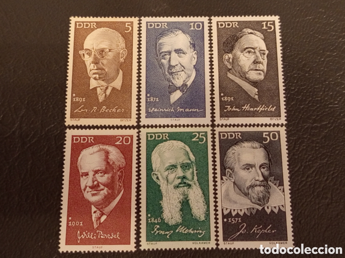 Sellos: Sellos Alemania Oriental 1971 - Serie Personajes (Kepler, Mann...) MNH Nuevo