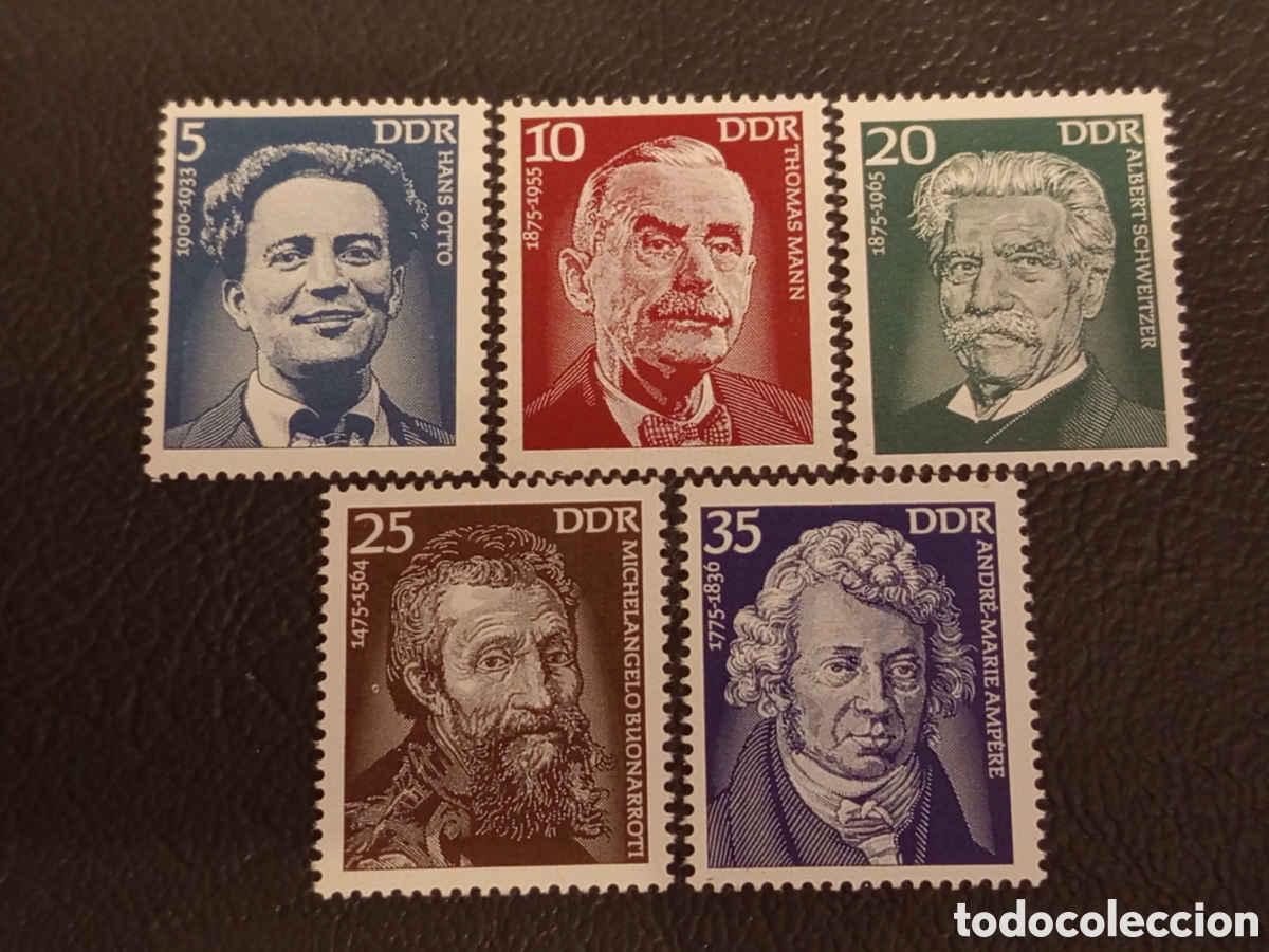 Sellos: **DDR 1975 - Serie Completa Personajes C&eacute;lebres (Mi #2025-2029) MNH / **