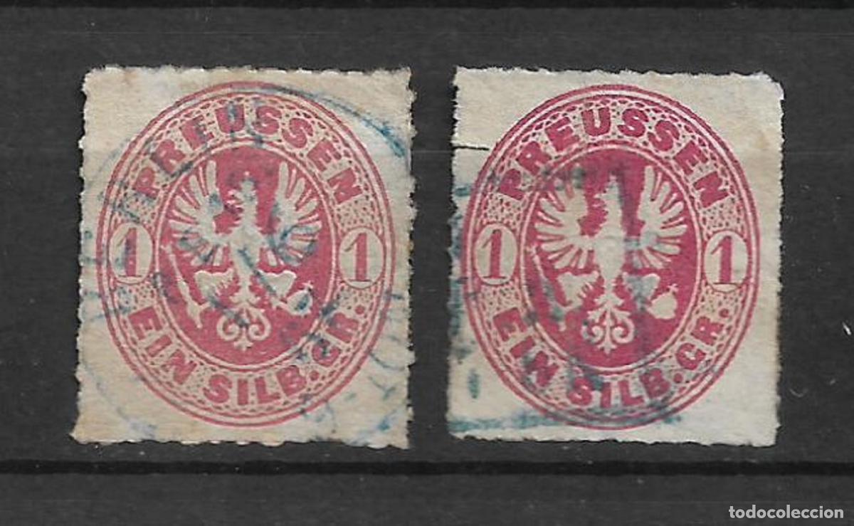 Sellos: alemania preuben 1861 michel 16 a+b usado 22&euro; - 9/29
