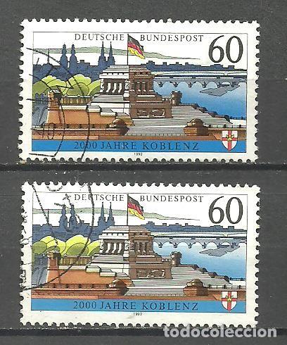 Sellos: ALEMANIA FEDERAL 1992 - MICHEL NRO. 1583 - USADO - AMBOS FLUORESCENTE Y NO FLUORESCENTE