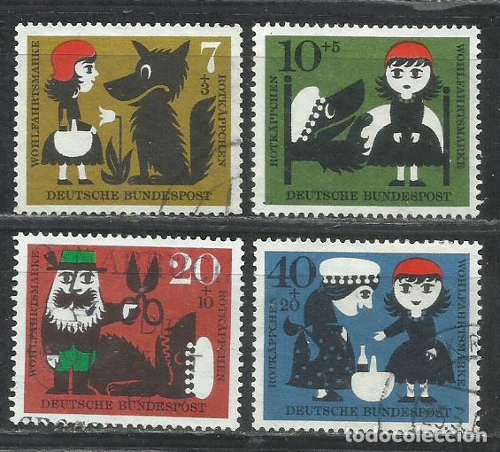 Sellos: 042K-SERIE COMPLETA ALEMANIA 1960 N&ordm; 213/216 CUENTOS Y LEYENDAS CAPERUCITA ROJA.