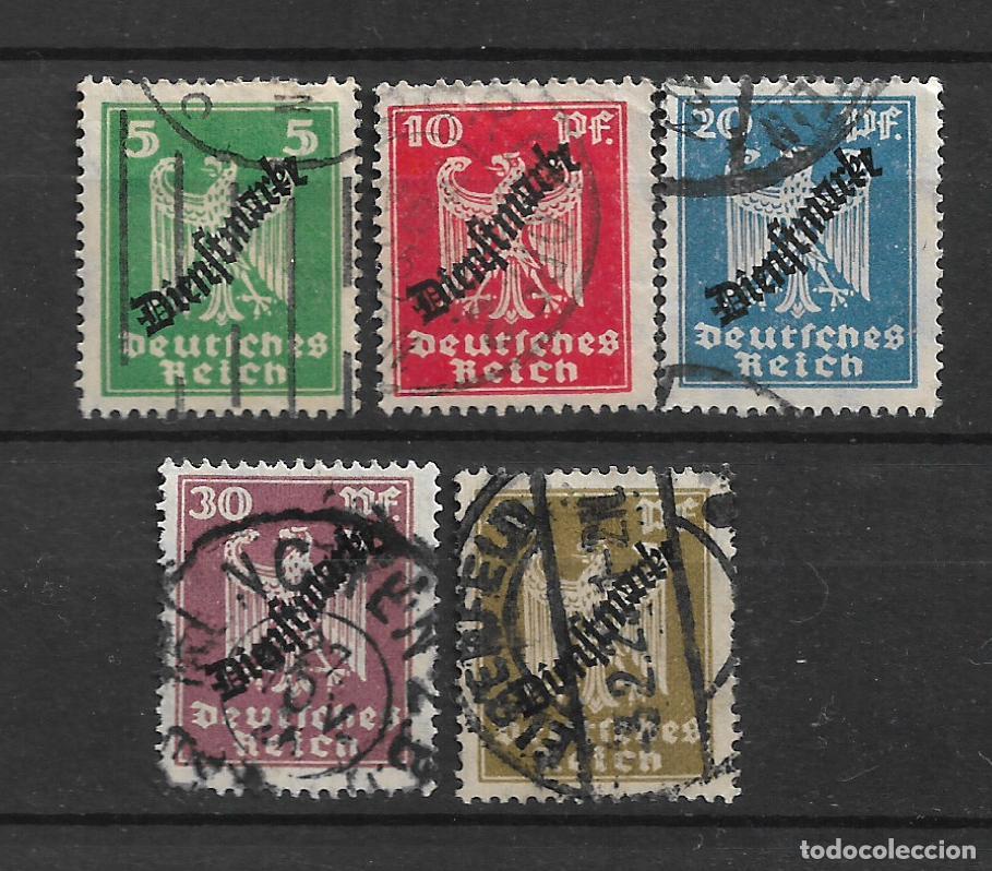Sellos: alemania dienstmarken 1924 michel 106/110 usado 5&euro;- 12/26