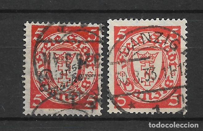 Sellos: alemania danzig 1924 michel 193 a+b usado 4&euro;- 12/39