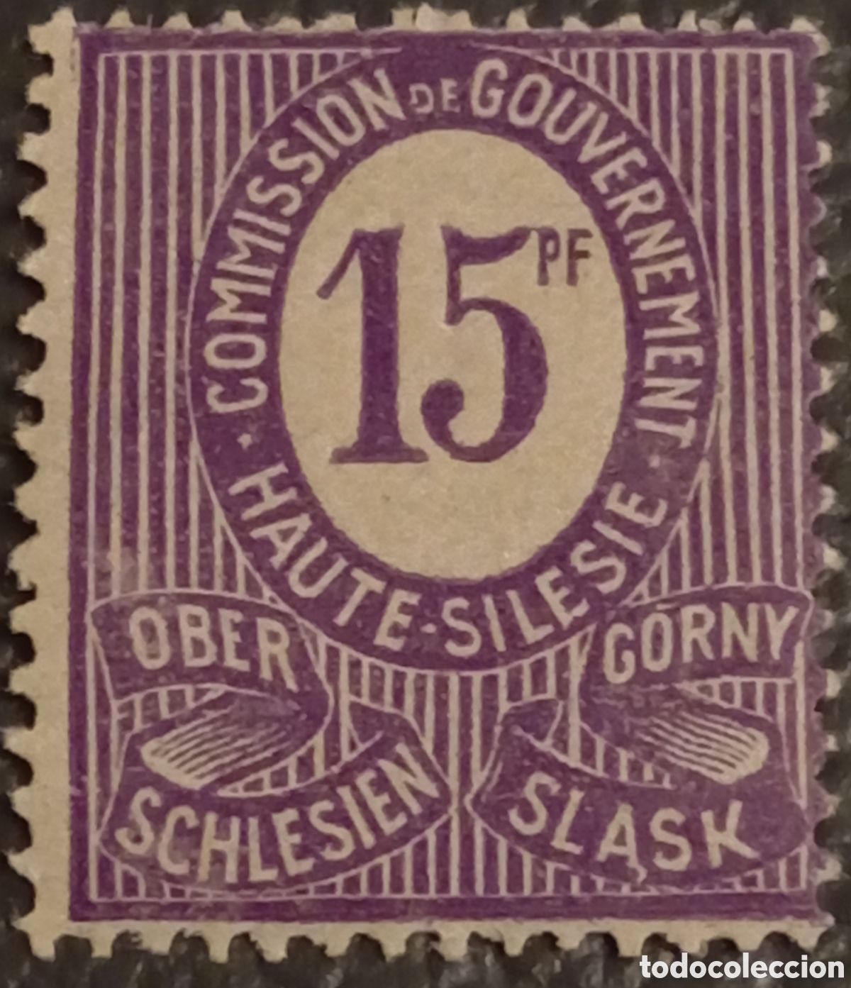 Sellos: Alta Silesia 1920: Comisi&oacute;n de Gobierno 15 Pf Violeta - Michel Nr. 10 MH