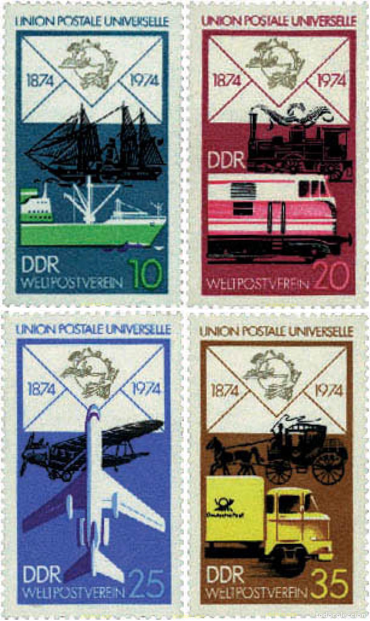 Sellos: 56173 MNH ALEMANIA DEMOCRATICA 1974 CENTENARIO DE LA UNION POSTAL UNIVERSAL