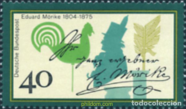 Sellos: 150230 MNH ALEMANIA FEDERAL 1975 CENTENARIO DE LA MUERTE DE EDUARD MURIKE