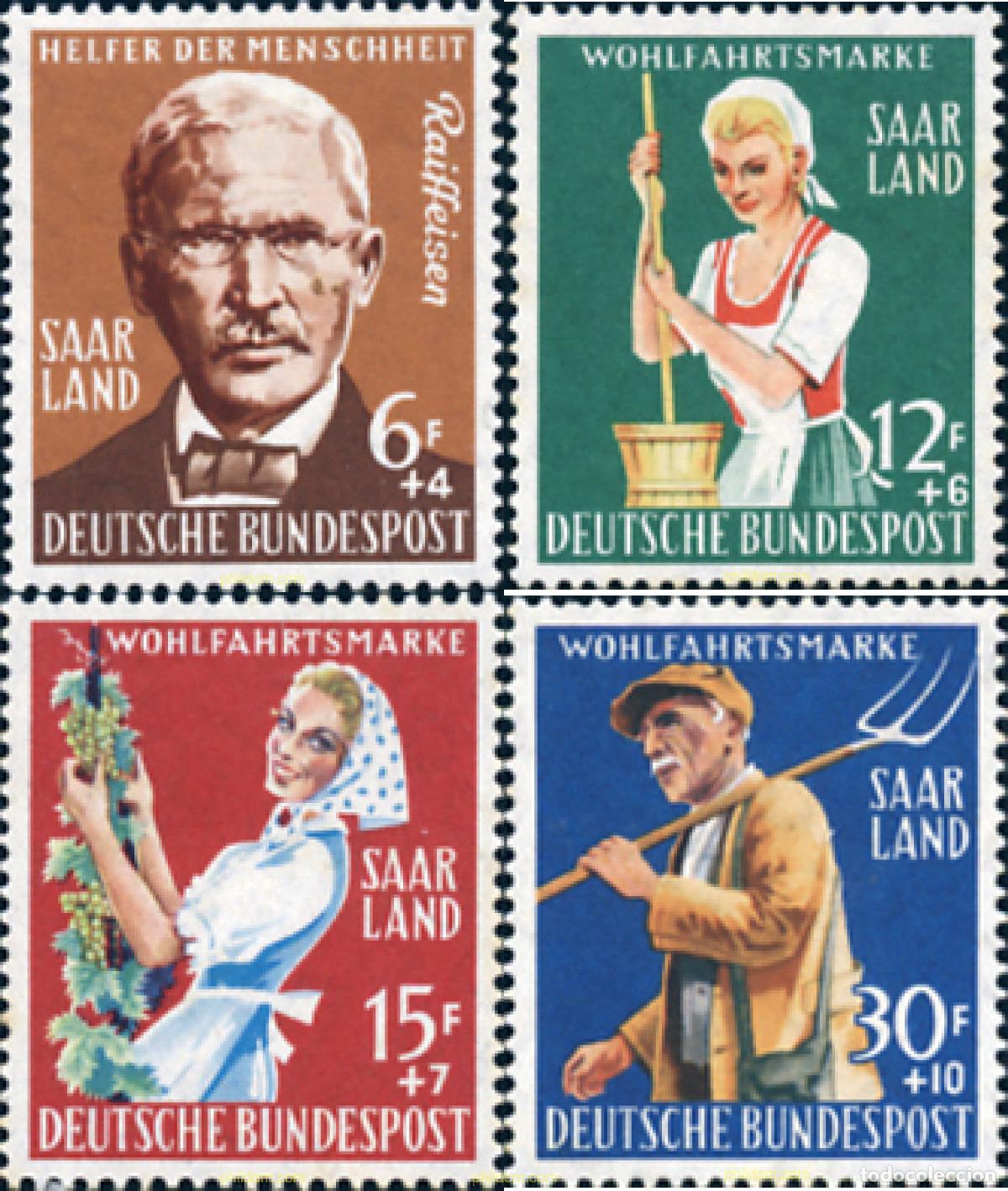 Sellos: 262166 HINGED ALEMANIA. Sarre 1958 AL SERVICIO DE LA HUMANIDAD