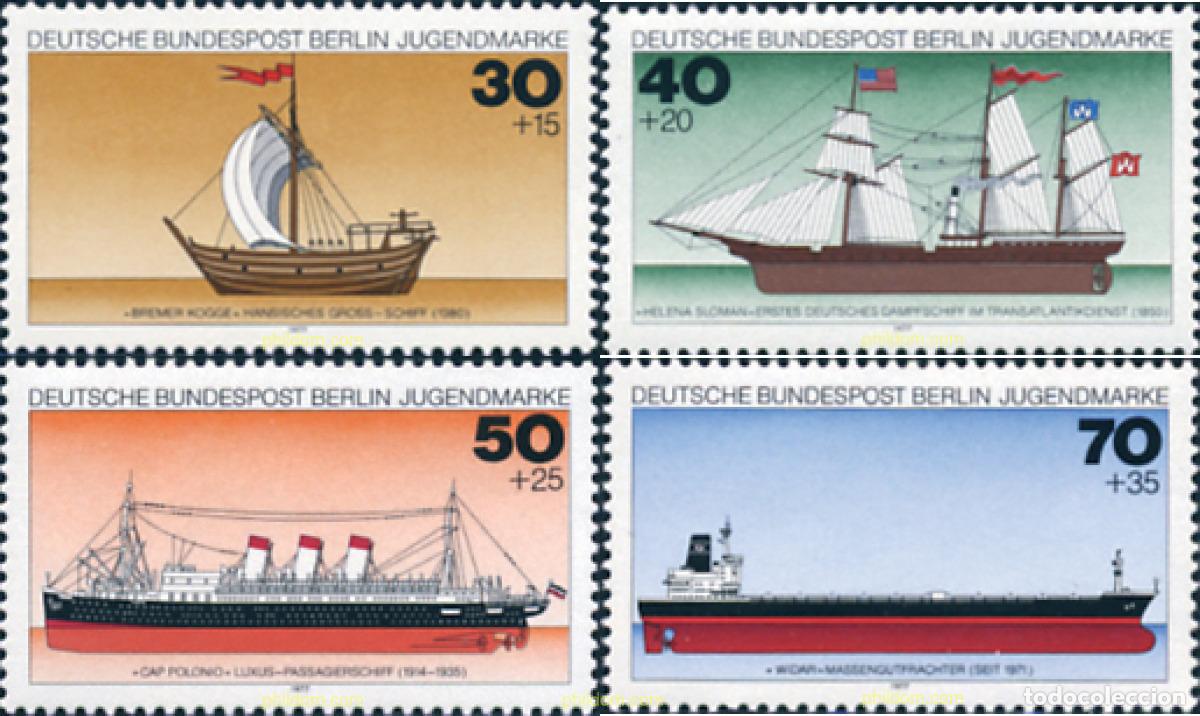 Sellos: 131175 MNH ALEMANIA. Berl&iacute;n 1977 PRO JUVENTUD. BARCOS