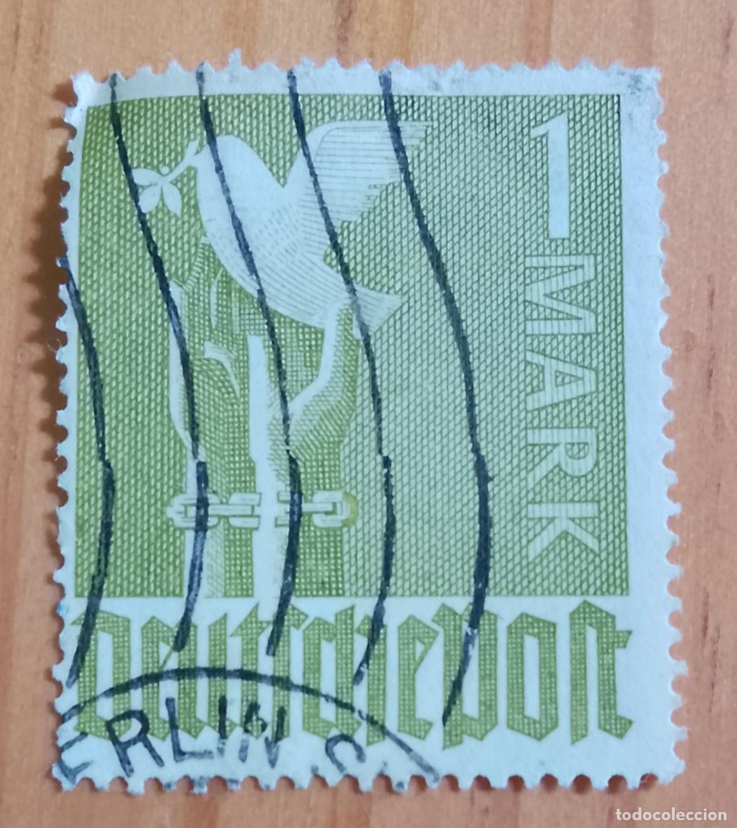 Sellos: AUSTRIA - V/F 1 MARK - A&Ntilde;O 1947 - PALOMA DE LA PAZ, OCUPACI&Oacute;N CONJUNTA ALIADA