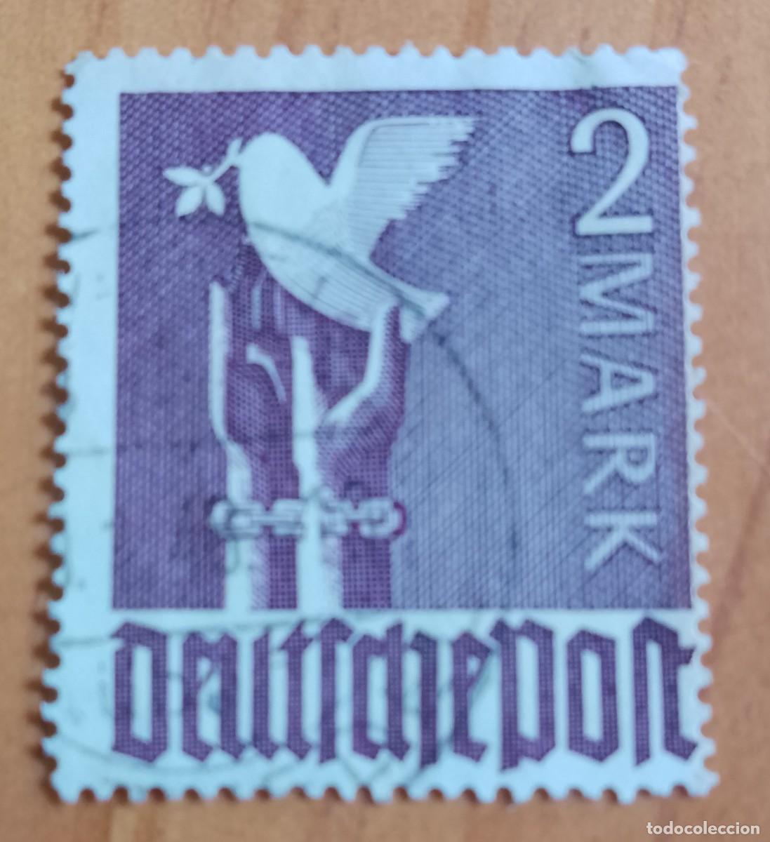 Sellos: AUSTRIA - V/F 2 MARK - A&Ntilde;O 1947 - PALOMA DE LA PAZ, OCUPACI&Oacute;N CONJUNTA ALIADA