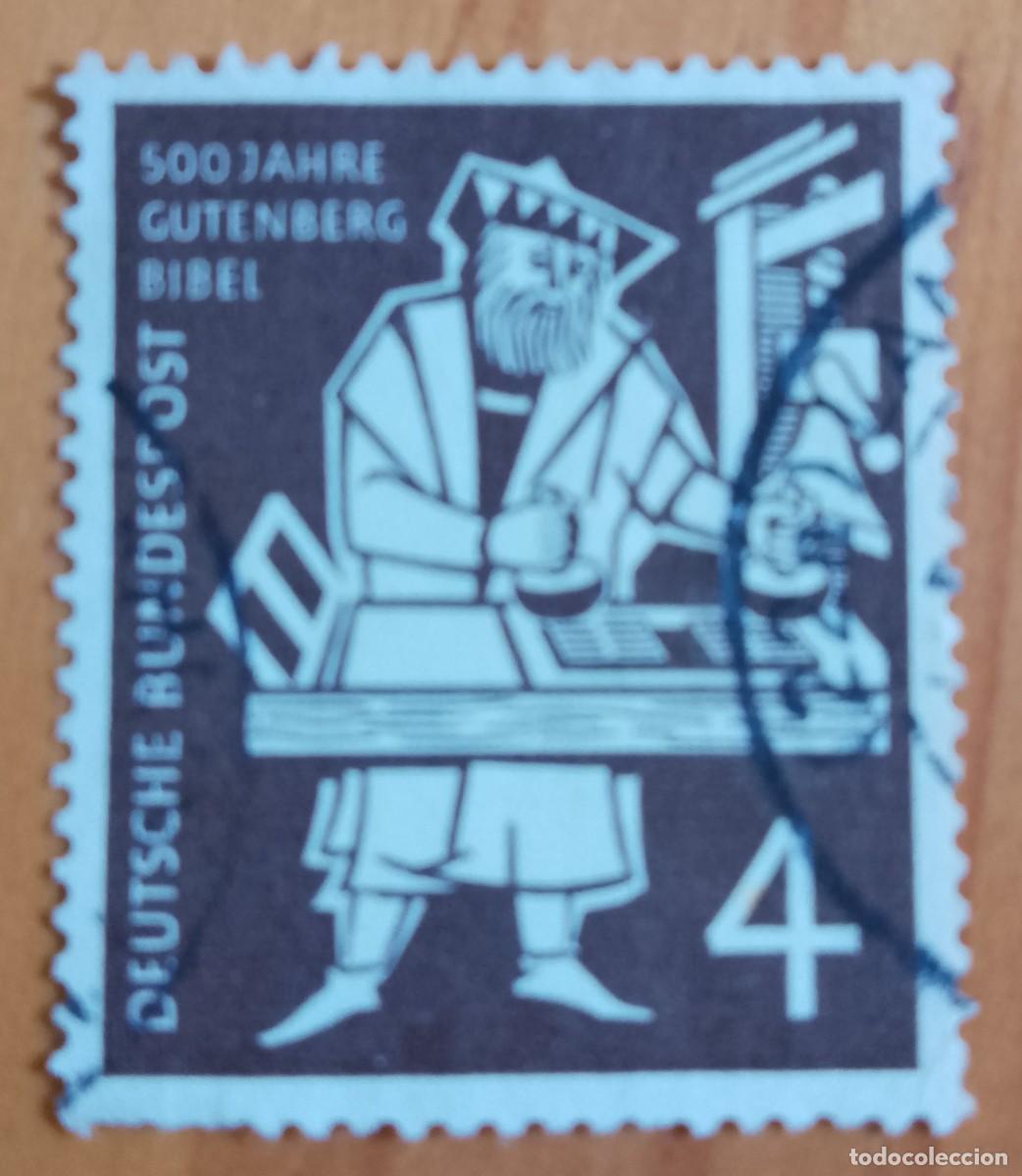 Sellos: ALEMANIA - V/F 4 - A&Ntilde;O 1954, 500 A&Ntilde;OS DE LA BIBLIA DE GUTENBERG