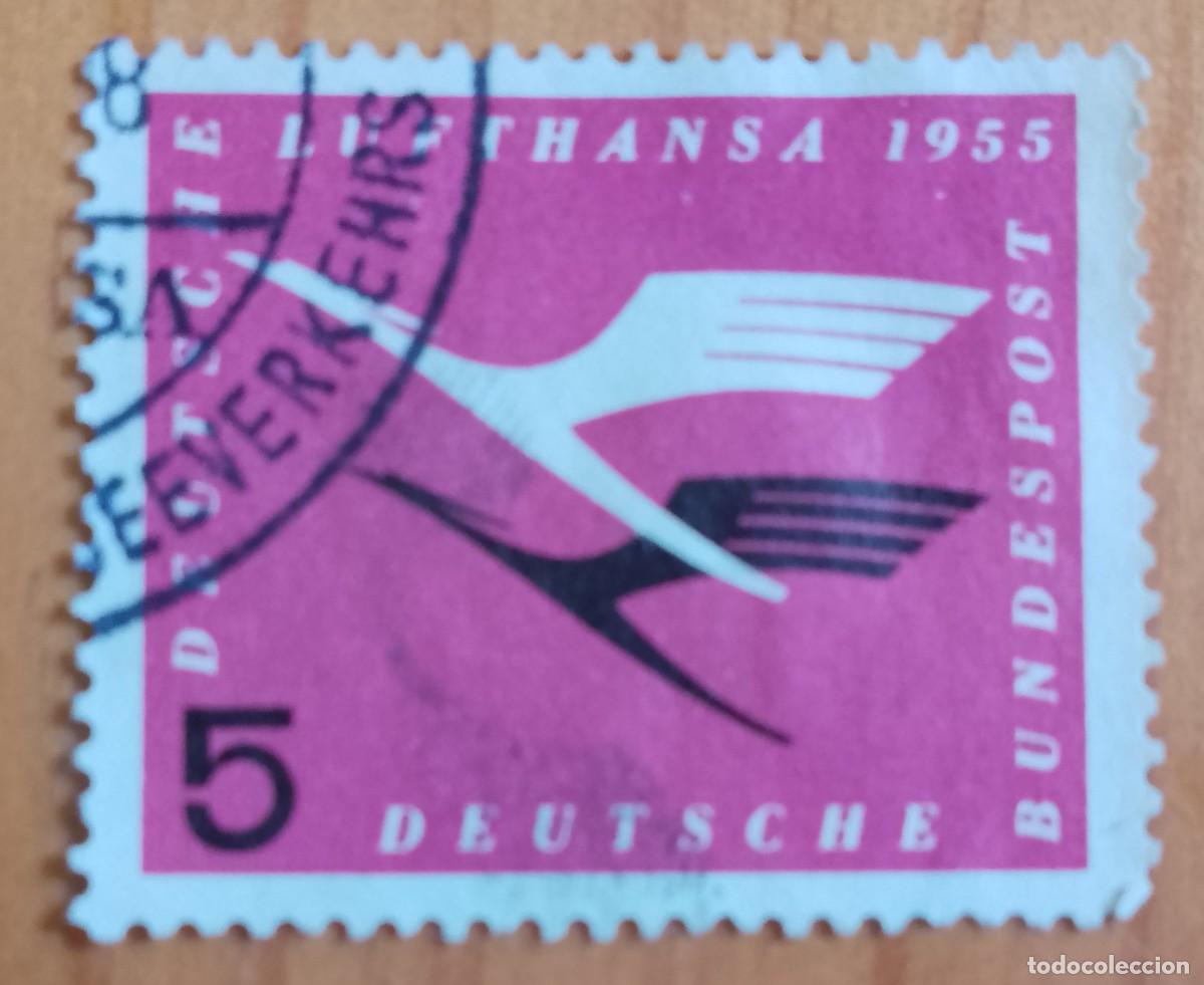 Sellos: ALEMANIA - V/F 5 - A&Ntilde;O 1955 , LUFTHANSA - YV 81, MI 205