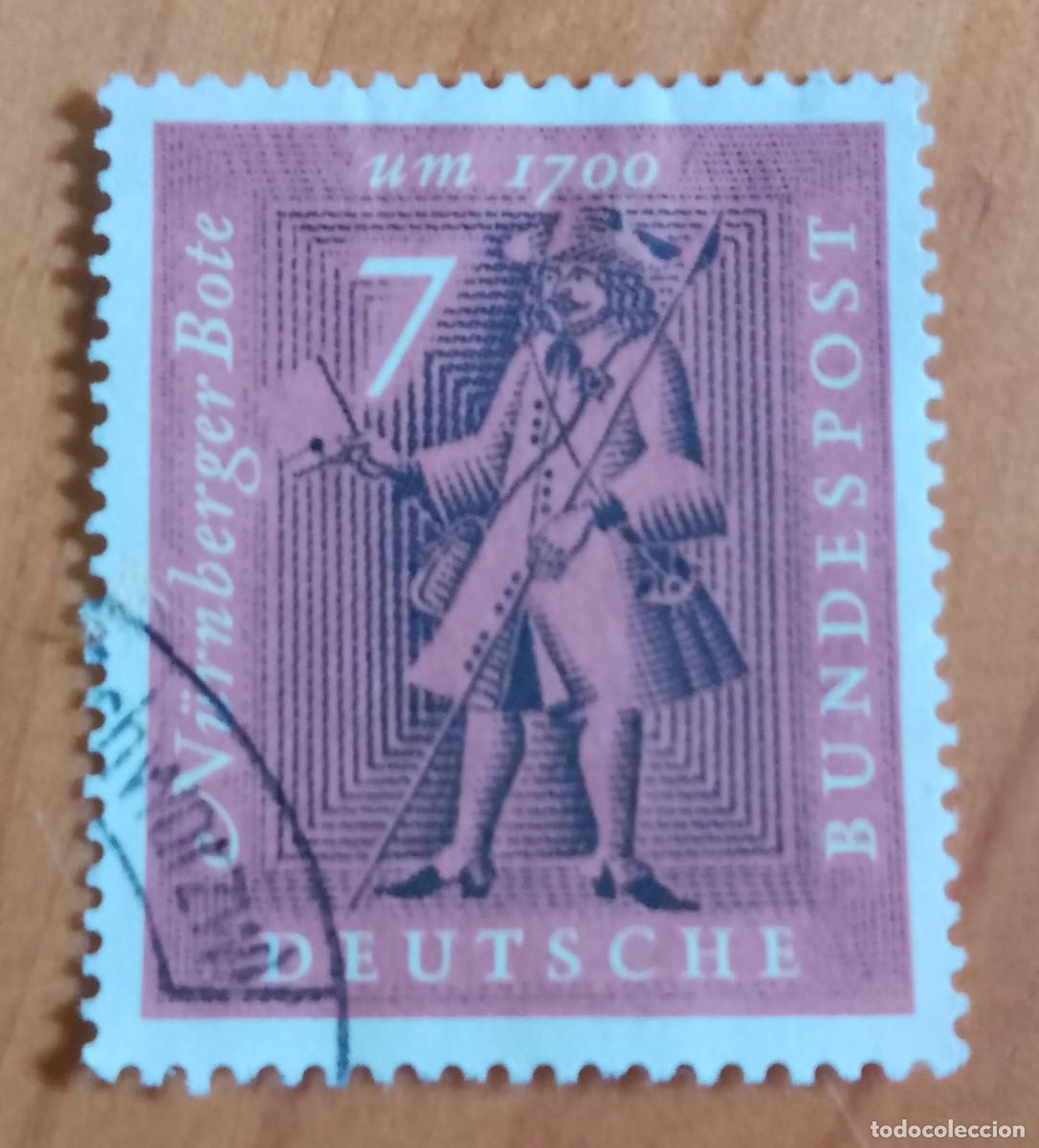 Sellos: ALEMANIA - V/F 7 - CARTERO, MENSAJERO 1700, NUREMBERG, A&Ntilde;O 1961