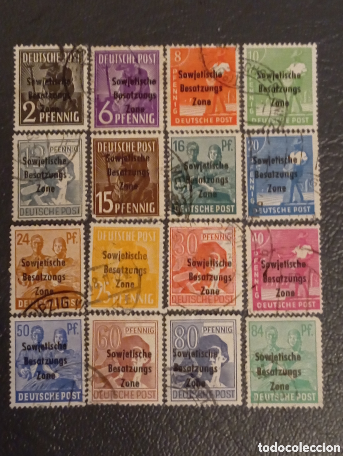 Sellos: Alemania 1948 - Sowjetische Besatzungszone - Serie Trabajadores sobrecargada - Mi. 182-197