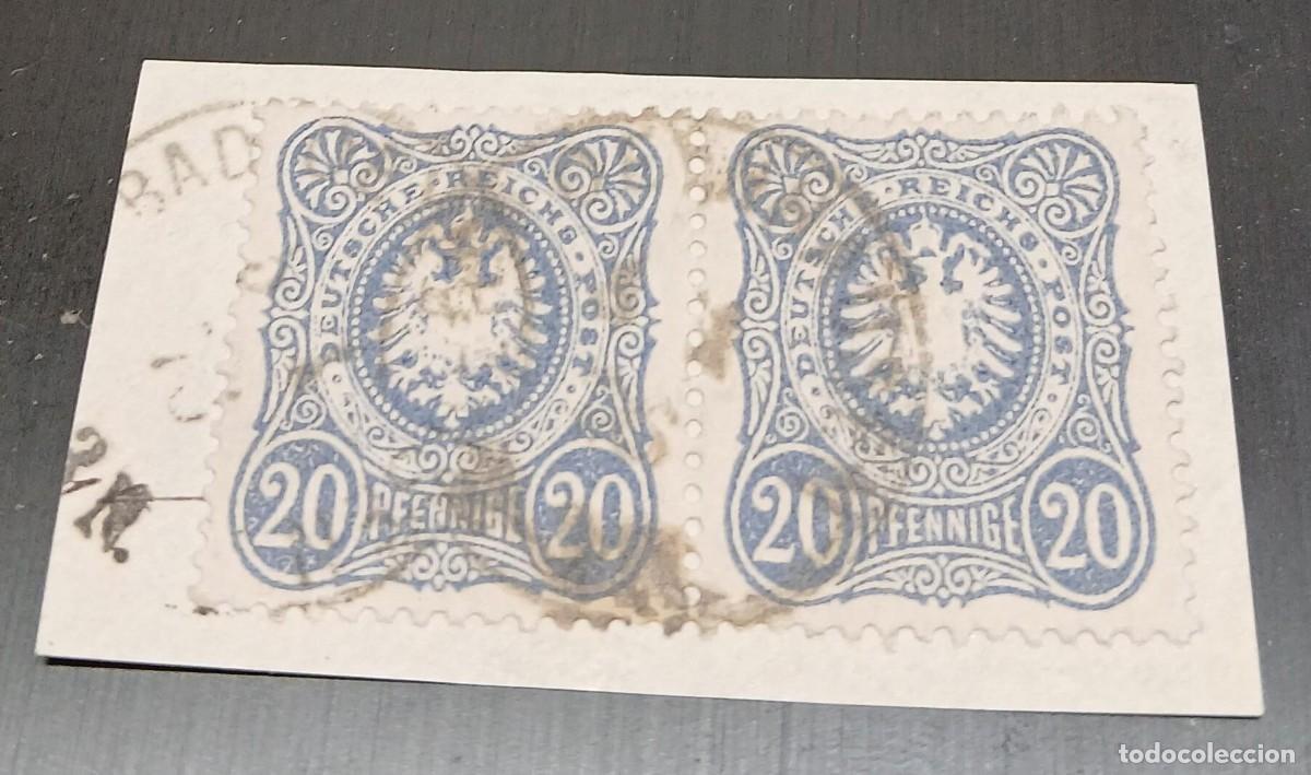 Sellos: Imperio alem&aacute;n 1875 par de 20Pf(e) EN MUUY BUENAS CONDICIONES
