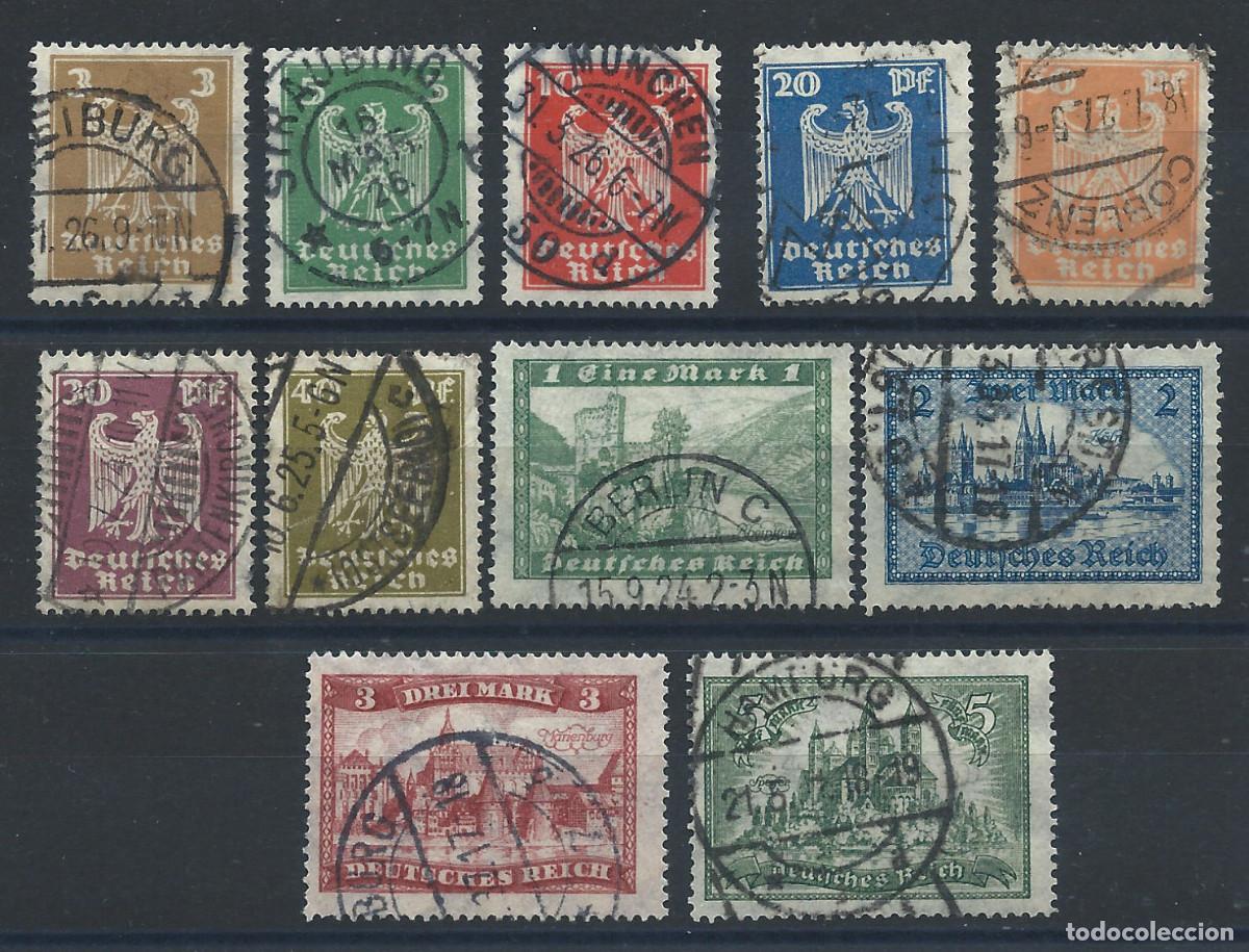 Sellos: Allemagne Empire N&deg;348/58 Obl (FU) 1924/25 - Aigle et Ch&acirc;teaux (bis)