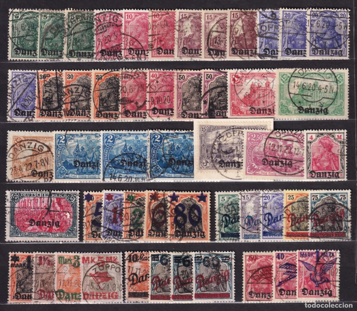 Francobolli: Danzig. 1920-1921 Conjunto de sellos y series completas.