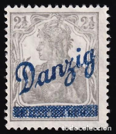 Selos: Danzig. 1920 Y&T. 21 /**/, 2&frac12; p. gris oliva, [SIN FIJASELLOS.]