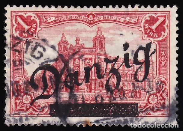 Selos: Danzig. 1920 Y&T. 36, 1 m. carm&iacute;n