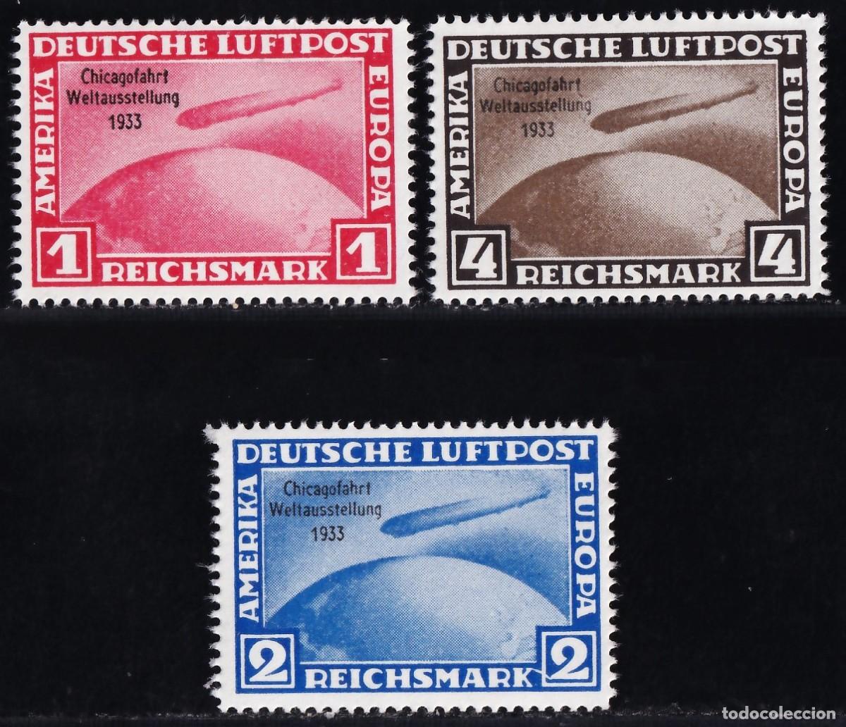 Stamps: Alemania, A&eacute;reos 1930 Y&T. 42A / 42C /**/, [Graf Zeppelin a Chicago.]