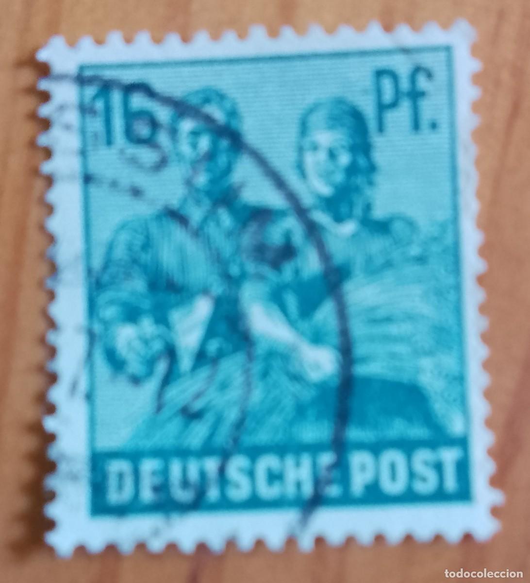Sellos: ALEMANIA - V/F 16 PF - A&Ntilde;O 1949 - OFICIOS, ALBA&Ntilde;IL, CAMPESINA