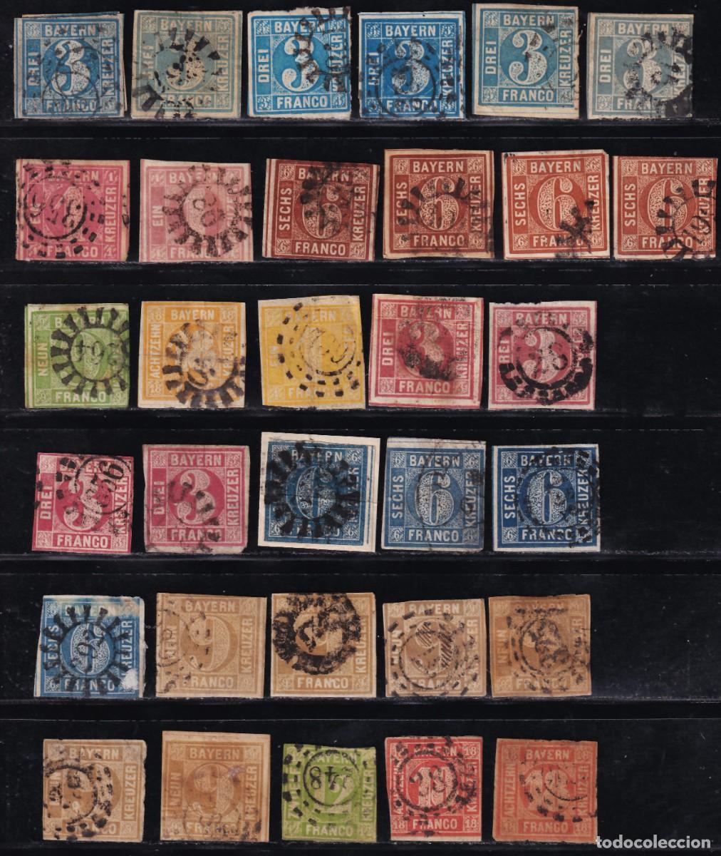 Stamps: Estados Alemanes, Bayer. 1849-1862 Distintos valores.